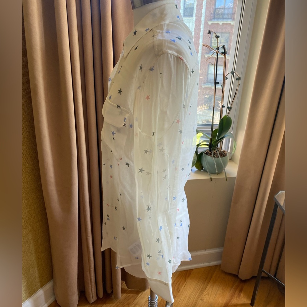 Equipment Star Patterned Sheer Blouse - image 3